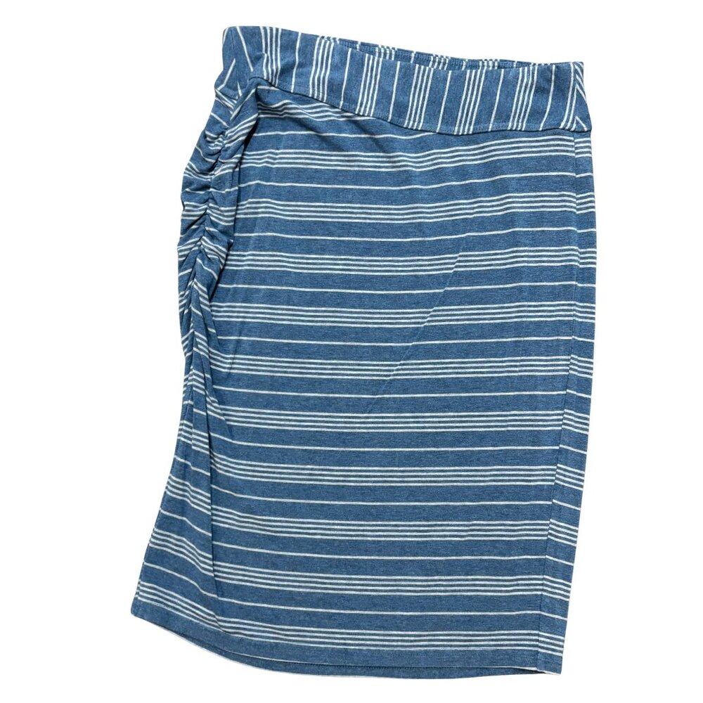 Super Flattering Vintage Athleta Ruched Striped Midi Skirt | Size XS
